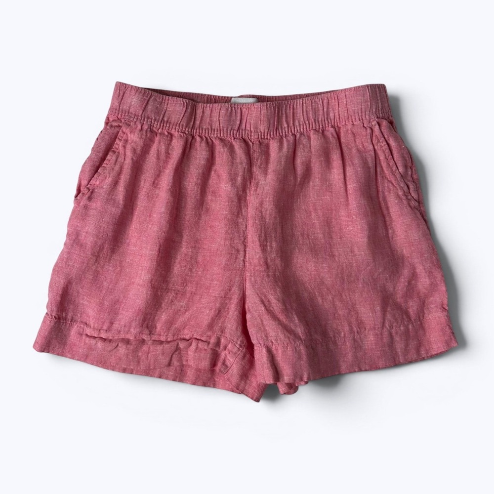 C&C California 100% Linen Shorts Berry Pink Pull On Summer Vacation Resort Sz L